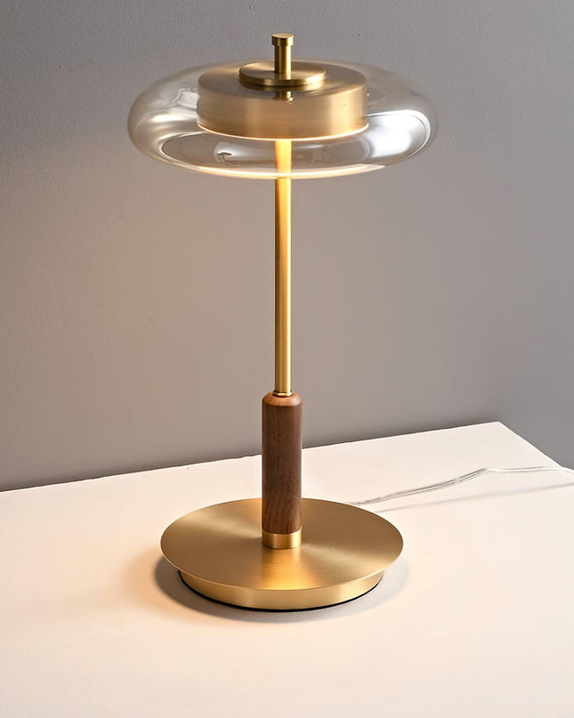 Lampa Stołowa Szklana z Metalowym Kloszem – Nowoczesna Lampa LED do Salonów i Wnętrz 6