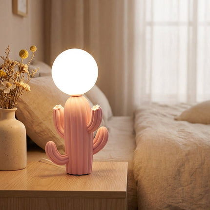 Lampa stołowa szklana w kształcie kaktusa z miękką podstawą, idealna jako kompaktowa dekoracja 1