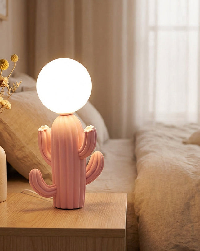 Lampa stołowa szklana w kształcie kaktusa z miękką podstawą, idealna jako kompaktowa dekoracja 1