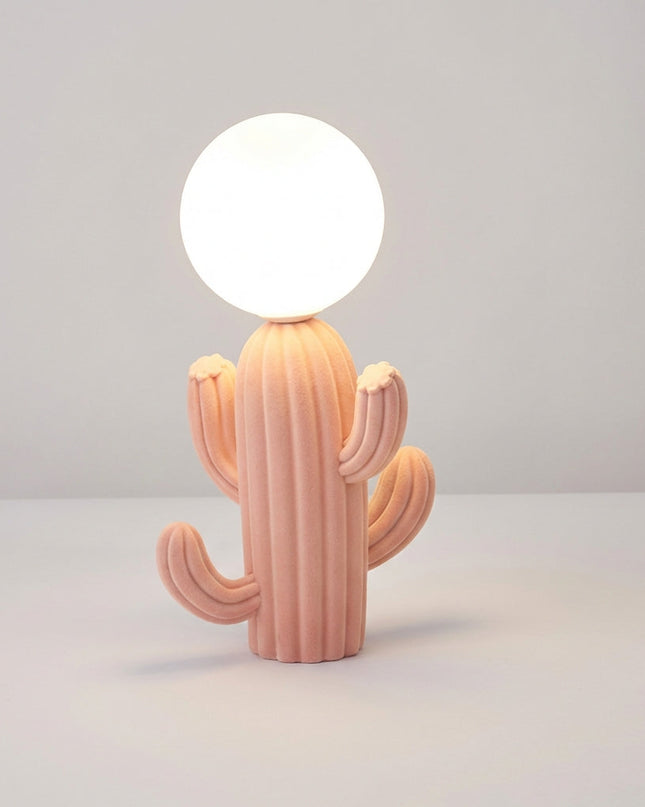 Lampa stołowa szklana w kształcie kaktusa z miękką podstawą, idealna jako kompaktowa dekoracja 2