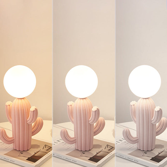 Lampa stołowa szklana w kształcie kaktusa z miękką podstawą, idealna jako kompaktowa dekoracja 4