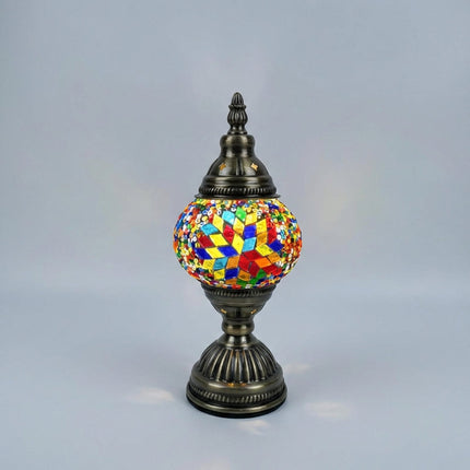 Lampa stołowa szklana z mozaikowym kloszem, ręcznie wykonana dekoracja do salonów i wnętrz 0