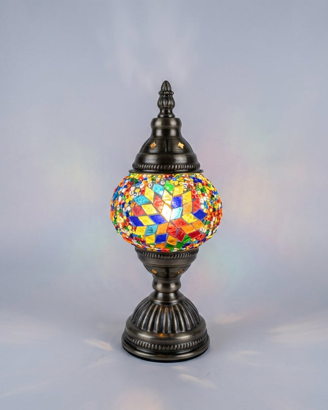 Lampa stołowa szklana z mozaikowym kloszem, ręcznie wykonana dekoracja do salonów i wnętrz 2