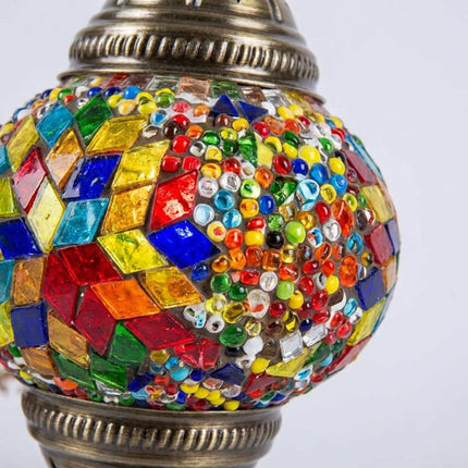 Lampa stołowa szklana z mozaikowym kloszem, ręcznie wykonana dekoracja do salonów i wnętrz 3