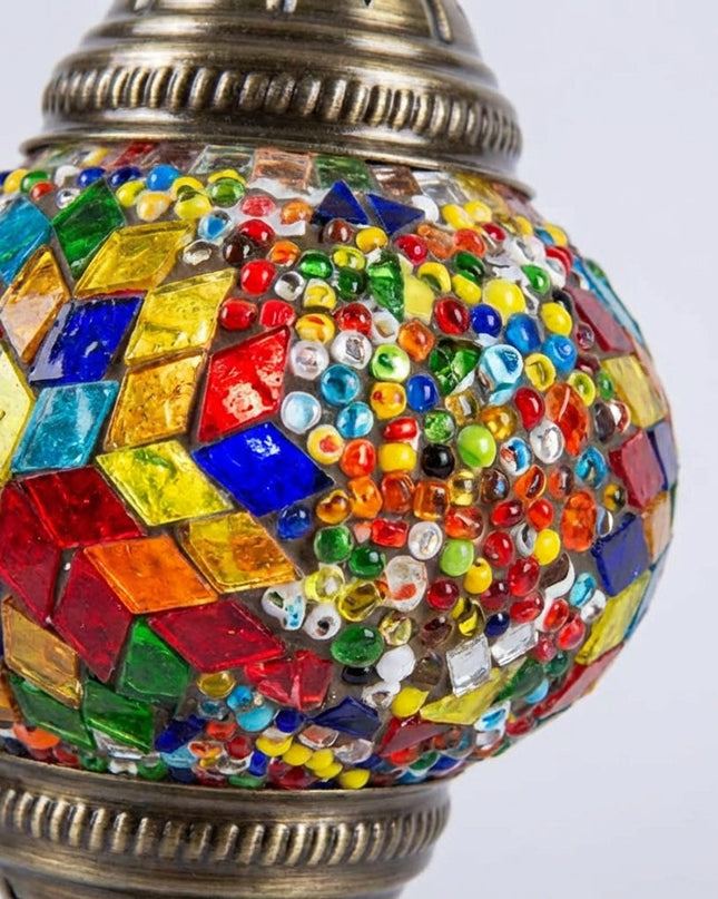 Lampa stołowa szklana z mozaikowym kloszem, ręcznie wykonana dekoracja do salonów i wnętrz 3