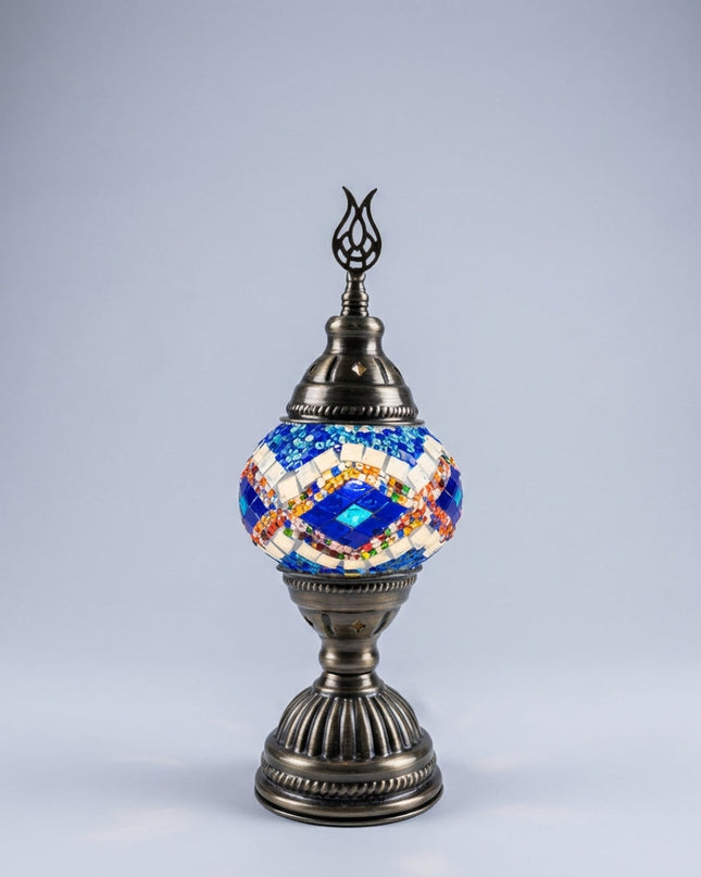 Lampa stołowa szklana z mozaikowym kloszem, ręcznie wykonana dekoracja do salonów i wnętrz 6