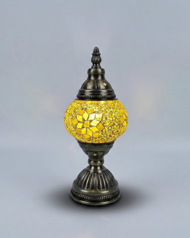 Lampa stołowa szklana z mozaikowym kloszem, ręcznie wykonana dekoracja do salonów i wnętrz 7