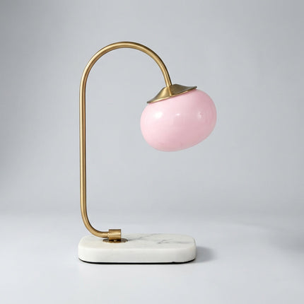 Lampa stołowa szklana z okrągłym kloszem E27, nowoczesny metalowy design idealna do salon 0