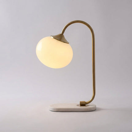 Lampa stołowa szklana z okrągłym kloszem E27, nowoczesny metalowy design idealna do salon 2