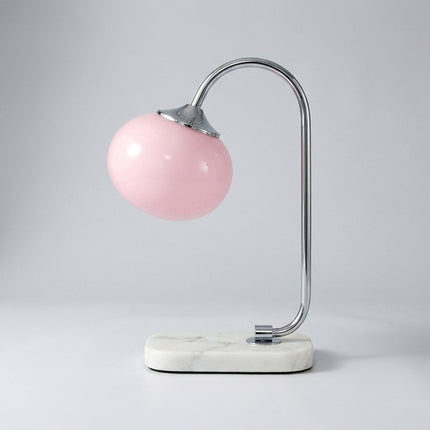 Lampa stołowa szklana z okrągłym kloszem E27, nowoczesny metalowy design idealna do salon 6