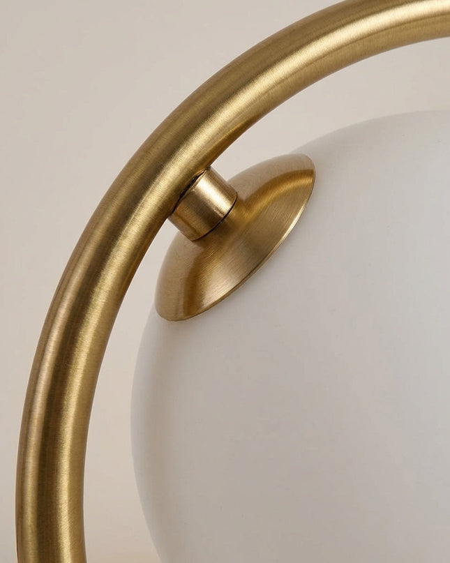 Lampa stołowa ściemniana z pierścieniem LED, szklana, nowoczesny design, regulowane światło, komp 3