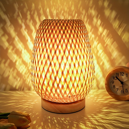 Lampa stołowa z bambusa z zasilaniem USB, ekologiczne i energooszczędne oświetlenie idealne do 3