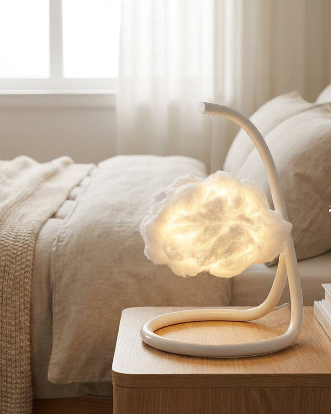 Lampa stołowa z ciepłym światłem w kształcie chmurki, idealna do salonów i biur, z un 1