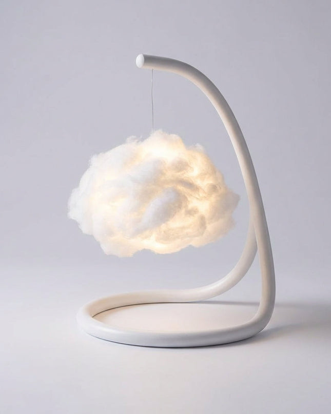 Lampa stołowa z ciepłym światłem w kształcie chmurki, idealna do salonów i biur, z un 2