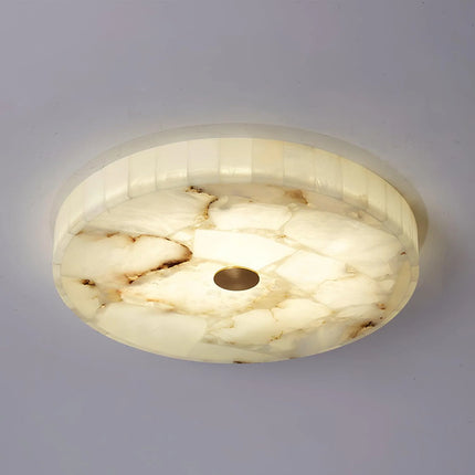 Lampa sufitowa LED z alabastrowym kloszem, nowoczesny design, wpuszczany montaż, dostępna w 10