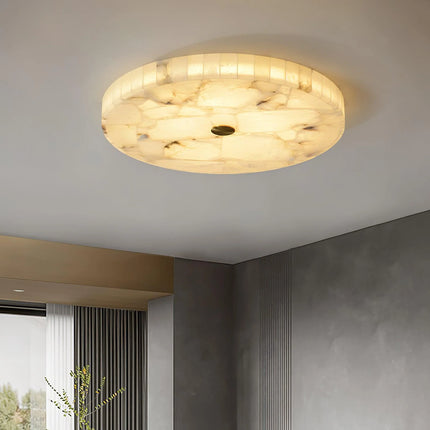 Lampa sufitowa LED z alabastrowym kloszem, nowoczesny design, wpuszczany montaż, dostępna w 11