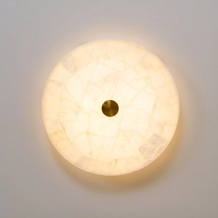 Lampa sufitowa LED z alabastrowym kloszem, nowoczesny design, wpuszczany montaż, dostępna w 6