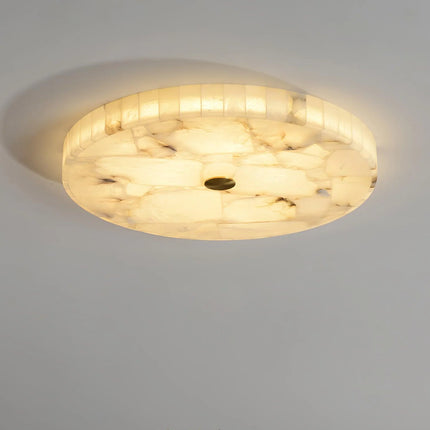 Lampa sufitowa LED z alabastrowym kloszem, nowoczesny design, wpuszczany montaż, dostępna w 9
