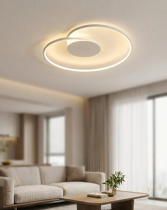 Lampa sufitowa LED o metalowej konstrukcji w minimalistycznym designie, 60 cm, emitująca ciepłe światło 1