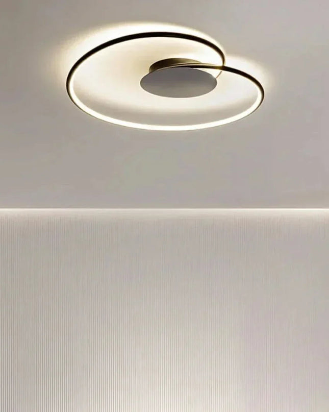 Lampa sufitowa LED o metalowej konstrukcji w minimalistycznym designie, 60 cm, emitująca ciepłe światło 4