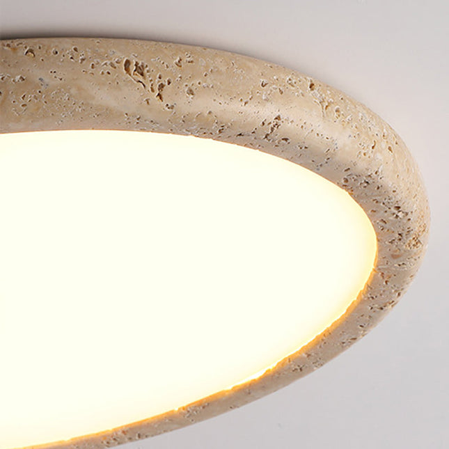 Lampa Sufitowa LED z Naturalnego Kamienia Khaki Ø 38 cm – Stylowe Oświetlenie do Salonu, Energooszczędna Lampy Sufitowe 7