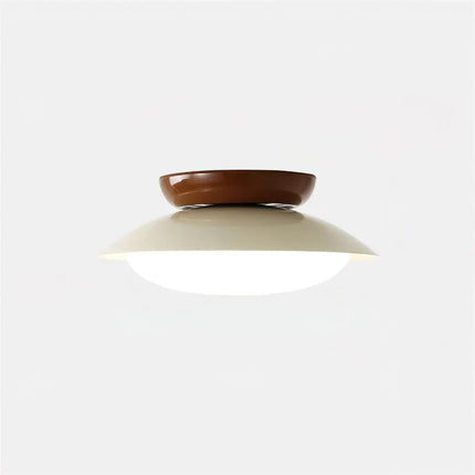Lampa sufitowa LED retro w brązowo-zielonym kolorze z odporną na wilgoć kopułą, śred 9