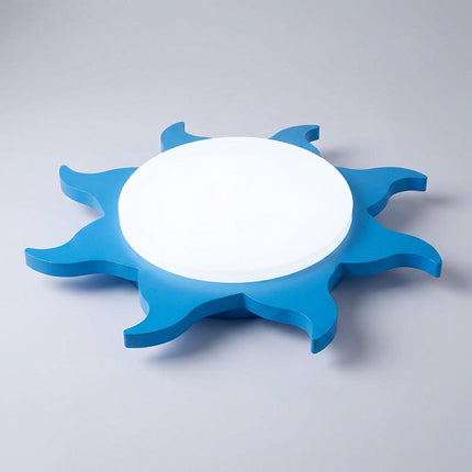 Lampa sufitowa LED z regulowanymi trybami światła, wykonana z drewna i akrylu, w kształcie 0