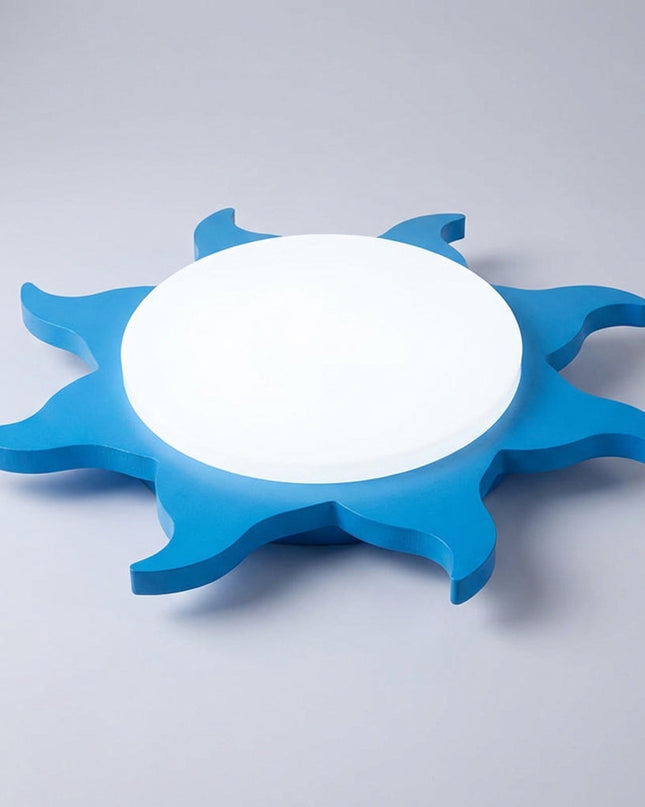 Lampa sufitowa LED z regulowanymi trybami światła, wykonana z drewna i akrylu, w kształcie 0