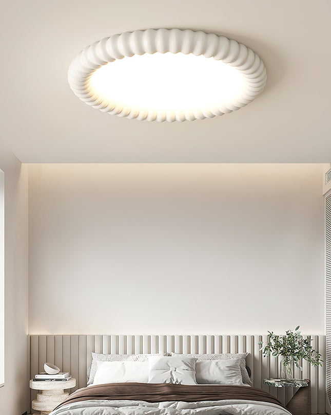 Lampa Sufitowa Ripple Halo LED Okrągła 50 cm do Salonu i Sypialni z Efektem Fali, Metalowa, Wbudowane Dioda 3000K-6000K 0