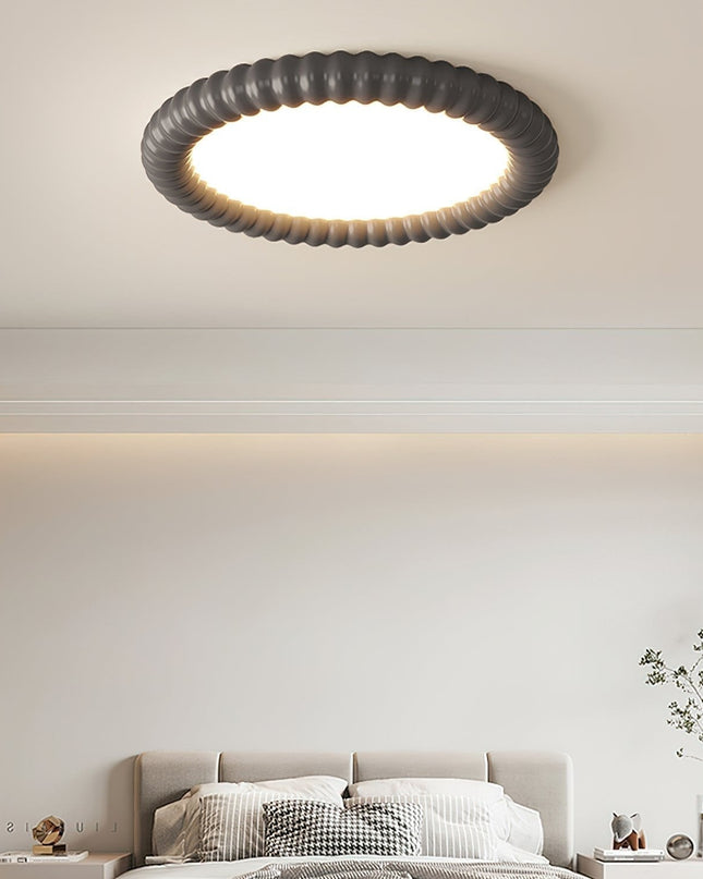 Lampa Sufitowa Ripple Halo LED Okrągła 50 cm do Salonu i Sypialni z Efektem Fali, Metalowa, Wbudowane Dioda 3000K-6000K 2