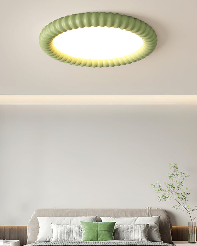 Lampa Sufitowa Ripple Halo LED Okrągła 50 cm do Salonu i Sypialni z Efektem Fali, Metalowa, Wbudowane Dioda 3000K-6000K 3