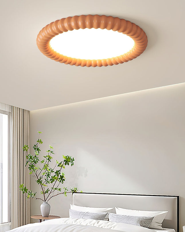 Lampa Sufitowa Ripple Halo LED Okrągła 50 cm do Salonu i Sypialni z Efektem Fali, Metalowa, Wbudowane Dioda 3000K-6000K 4