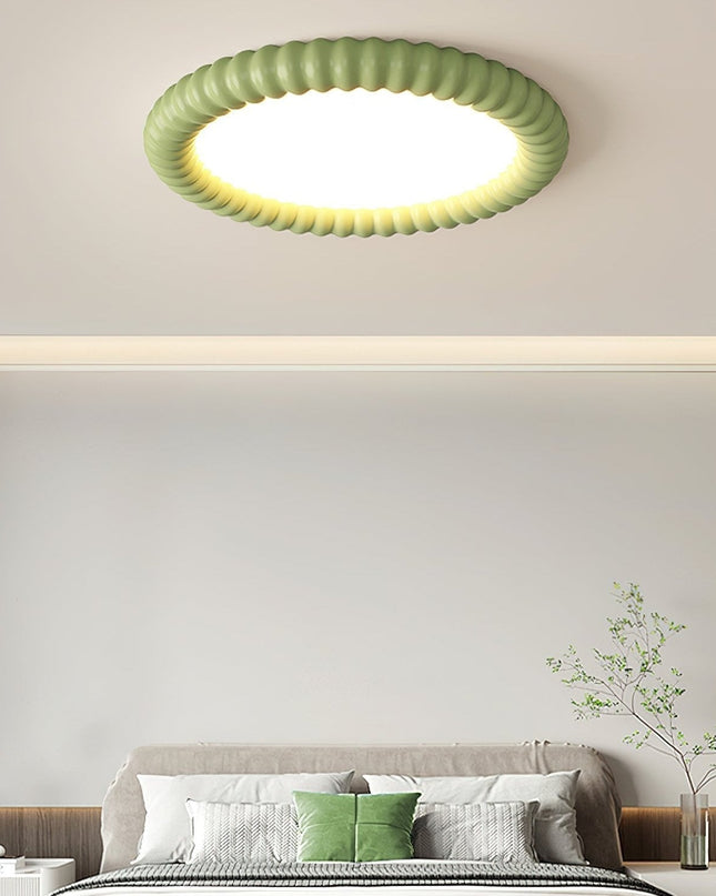 Lampa Sufitowa Ripple Halo LED Okrągła 50 cm do Salonu i Sypialni z Efektem Fali, Metalowa, Wbudowane Dioda 3000K-6000K 5