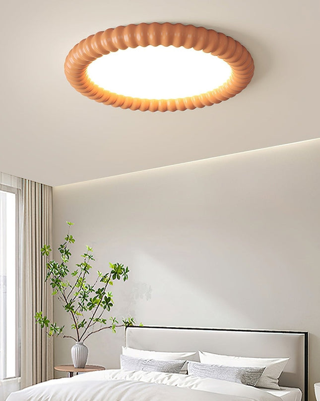 Lampa Sufitowa Ripple Halo LED Okrągła 50 cm do Salonu i Sypialni z Efektem Fali, Metalowa, Wbudowane Dioda 3000K-6000K 6