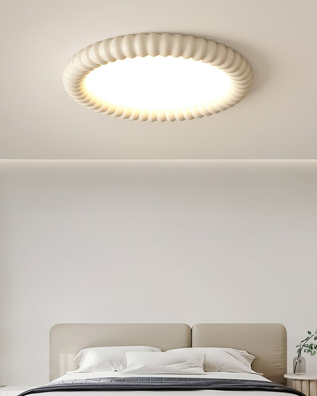 Lampa Sufitowa Ripple Halo LED Okrągła 50 cm do Salonu i Sypialni z Efektem Fali, Metalowa, Wbudowane Dioda 3000K-6000K 7