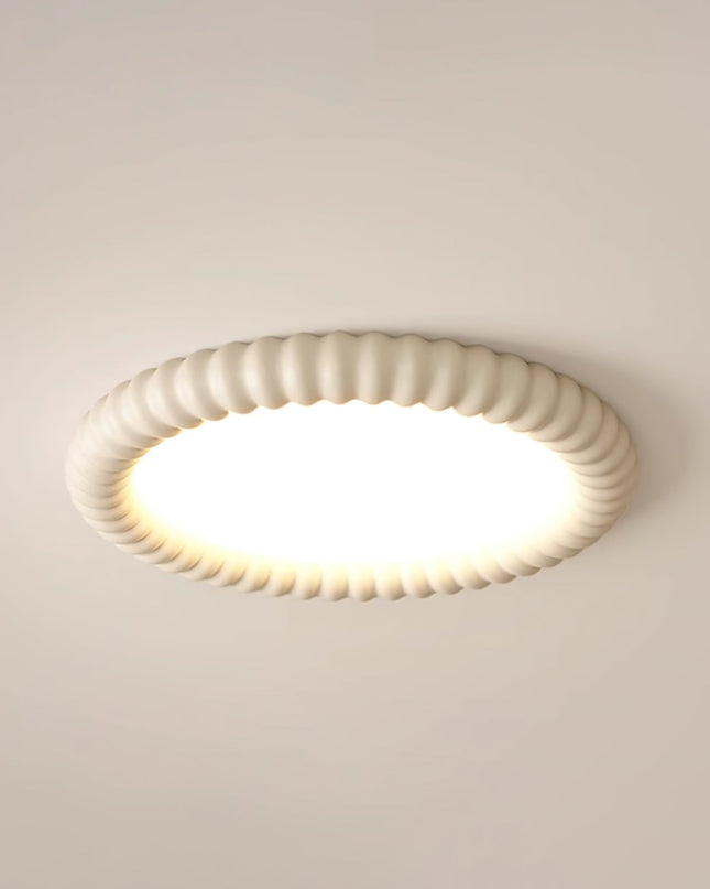 Lampa Sufitowa Ripple Halo LED Okrągła 50 cm do Salonu i Sypialni z Efektem Fali, Metalowa, Wbudowane Dioda 3000K-6000K 8