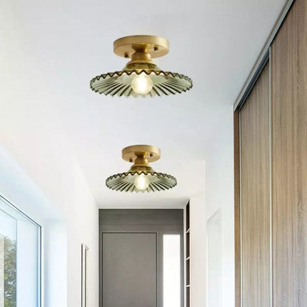 Lampa Sufitowa Vintage z Przezroczystego Szkła, Elegancka Lampa do Sypialni i Salonu, Wisząca Lampy Sufitowe z Prążkowanym Wzorem 2