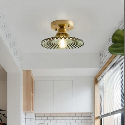 Lampa Sufitowa Vintage z Przezroczystego Szkła, Elegancka Lampa do Sypialni i Salonu, Wisząca Lampy Sufitowe z Prążkowanym Wzorem 4