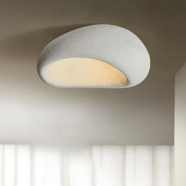 Lampa Sufitowa Wabi-Sabi LED z Naturalnych Materiałów do Salonu i Sypialni – Ciepłe Białe Światło 3000K, 45CM/52CM 0