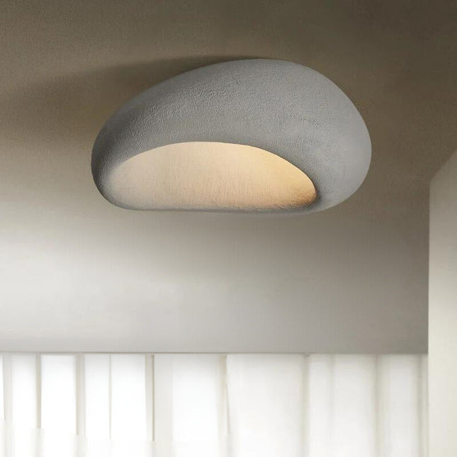 Lampa Sufitowa Wabi-Sabi LED z Naturalnych Materiałów do Salonu i Sypialni – Ciepłe Białe Światło 3000K, 45CM/52CM 10