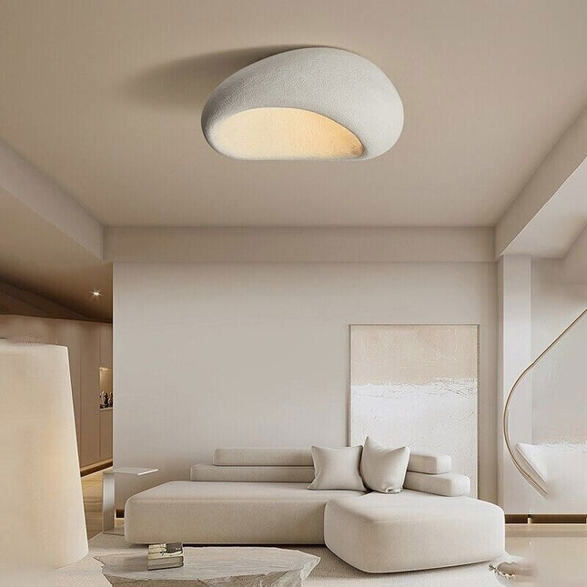 Lampa Sufitowa Wabi-Sabi LED z Naturalnych Materiałów do Salonu i Sypialni – Ciepłe Białe Światło 3000K, 45CM/52CM 3