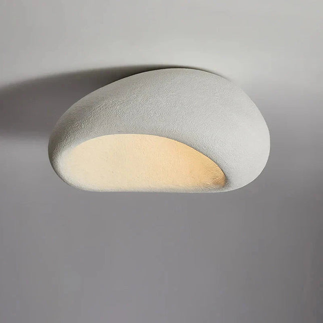 Lampa Sufitowa Wabi-Sabi LED z Naturalnych Materiałów do Salonu i Sypialni – Ciepłe Białe Światło 3000K, 45CM/52CM 5