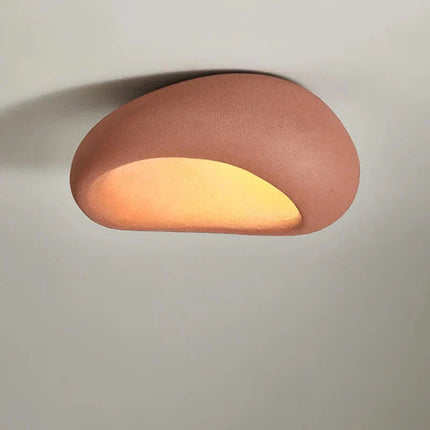 Lampa Sufitowa Wabi-Sabi LED z Naturalnych Materiałów do Salonu i Sypialni – Ciepłe Białe Światło 3000K, 45CM/52CM 6