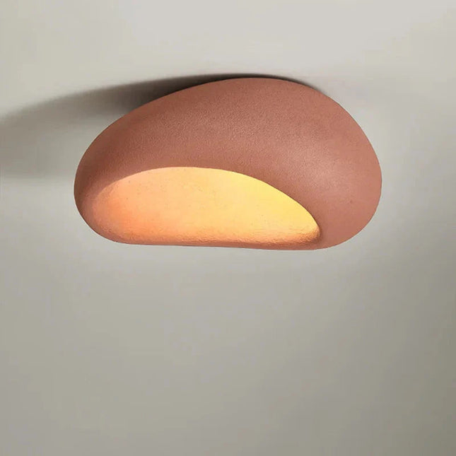 Lampa Sufitowa Wabi-Sabi LED z Naturalnych Materiałów do Salonu i Sypialni – Ciepłe Białe Światło 3000K, 45CM/52CM 6