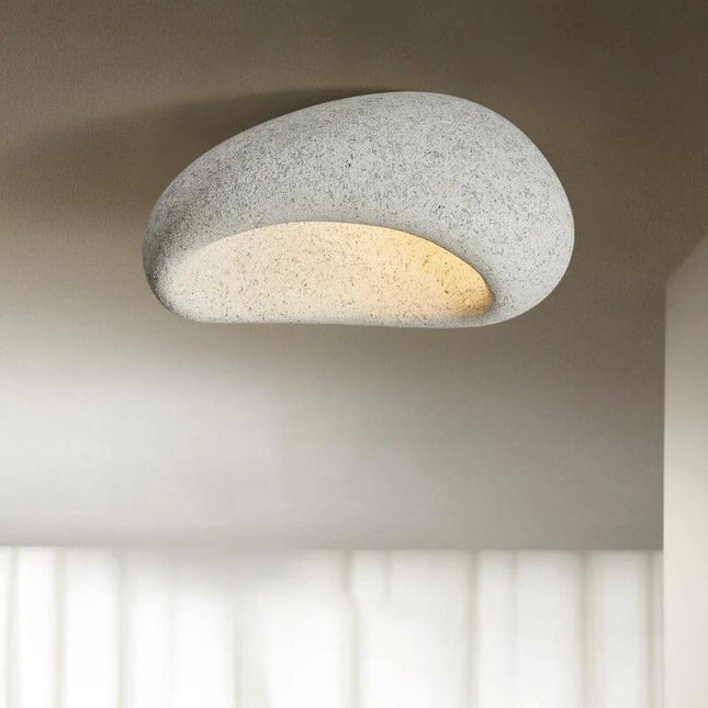 Lampa Sufitowa Wabi-Sabi LED z Naturalnych Materiałów do Salonu i Sypialni – Ciepłe Białe Światło 3000K, 45CM/52CM 7