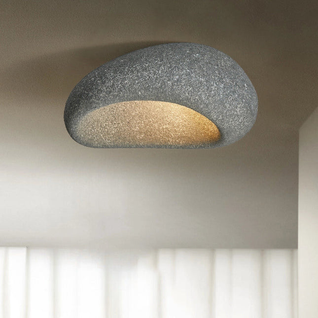 Lampa Sufitowa Wabi-Sabi LED z Naturalnych Materiałów do Salonu i Sypialni – Ciepłe Białe Światło 3000K, 45CM/52CM 8