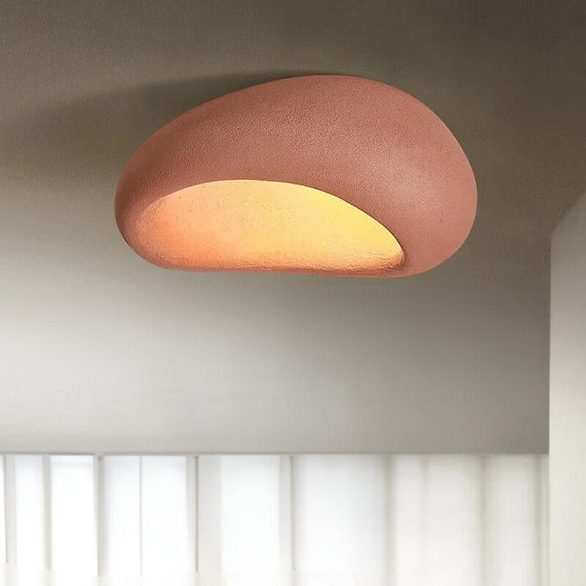 Lampa Sufitowa Wabi-Sabi LED z Naturalnych Materiałów do Salonu i Sypialni – Ciepłe Białe Światło 3000K, 45CM/52CM 9