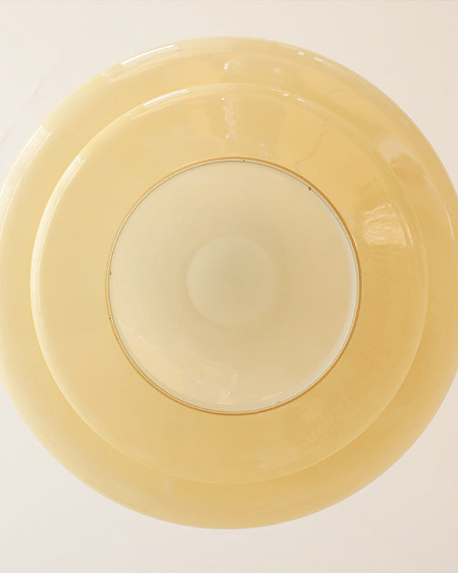 Lampa Wisząca Bauhaus z Kremowo-Żółtego Szkła – Elegancka Lampa do Salonu w Stylu Vintage 7