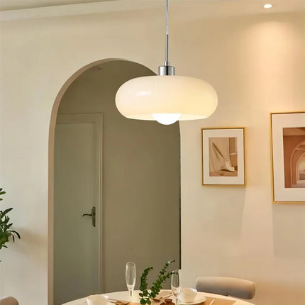 Lampa wisząca Bauhaus z przezroczystym kloszem, idealna do nowoczesnego salonu i jadalni, 0