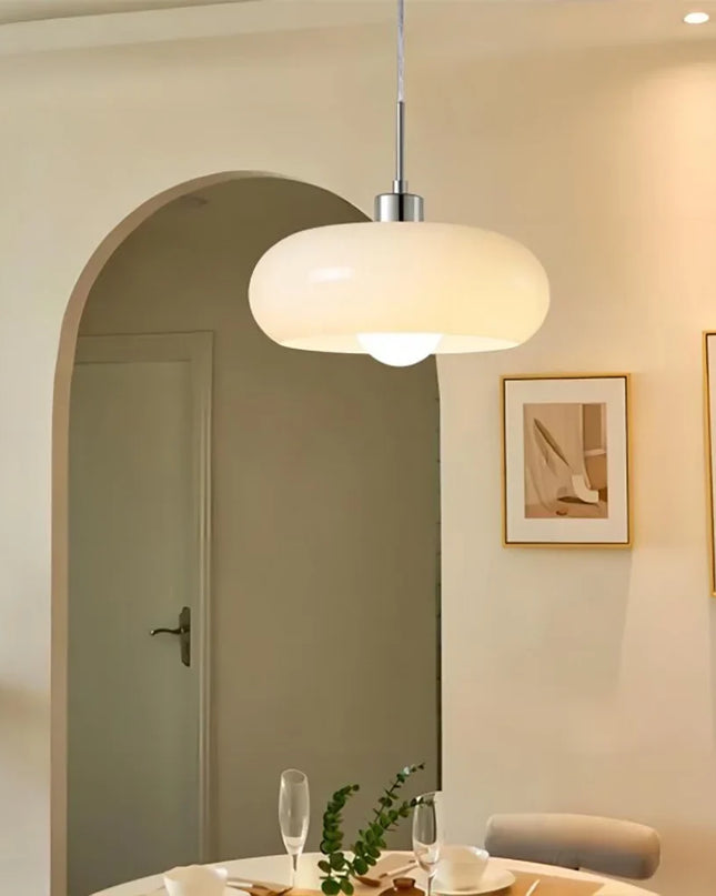 Lampa wisząca Bauhaus z przezroczystym kloszem, idealna do nowoczesnego salonu i jadalni, 0